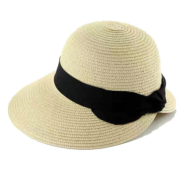 麦わら帽子 つば広 サンバイザー レディースハット バック蝶リボン 帽子 ストローハット UVカット 日よけ 夏 秋 STRAW HAT 6650 |  | 02