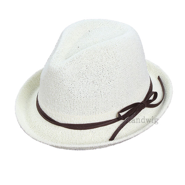 FUJIHAT ストローハット パナマ帽 中折れハット ベージュ 濃いめ