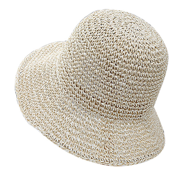 麦わら帽子 つば広 ボーラーハット 手編み ストローハット ミックスカラー UVカット 草編み レディースハット 夏 秋 STRAWHAT 6652 |  | 04