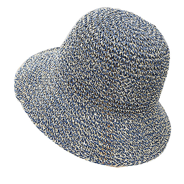 麦わら帽子 つば広 ボーラーハット 手編み ストローハット ミックスカラー UVカット 草編み レディースハット 夏 秋 STRAWHAT 6652 |  | 02