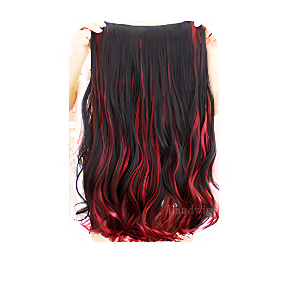 メッシュ入り エクステ ウィッグ カラーエクステ ロング ストレート カール グラデーション エクステ 耐熱 カラフル 付け毛 つけ毛 コスプレ WIG EXT 023 |  | 02