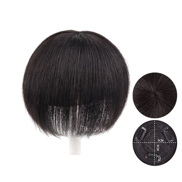 人毛 トップピース ワンレングス ヘアピース 手植え マシンメイド つむじ 人工皮膚 部分ウィッグ トップカバー 増毛部分かつら 前髪ウィッグつけ毛 WIG MGH 010 |  | 01
