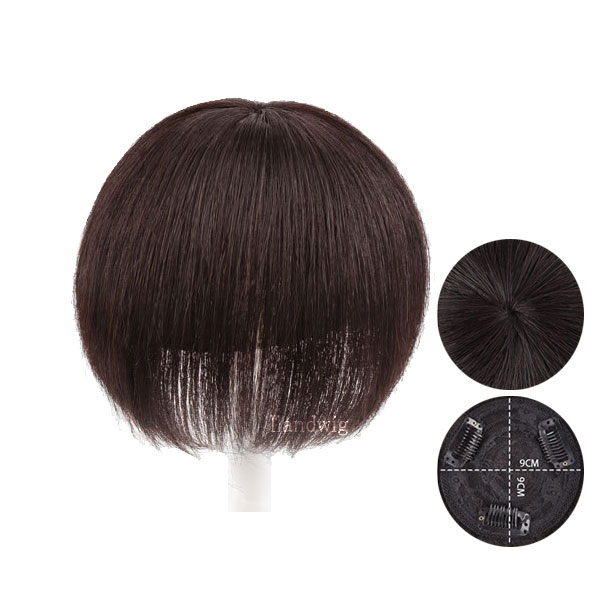 人毛 トップピース ワンレングス ヘアピース 手植え マシンメイド つむじ 人工皮膚 部分ウィッグ トップカバー 増毛部分かつら 前髪ウィッグつけ毛 WIG MGH 010 |  | 02