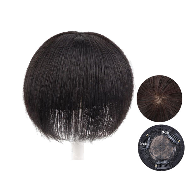 人毛 トップピース ワンレングス ヘアピース 手植え マシンメイド つむじ 人工皮膚 部分ウィッグ トップカバー 増毛部分かつら 前髪ウィッグつけ毛 WIG MGH 010 |  | 03