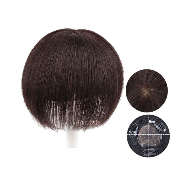 人毛 トップピース ワンレングス ヘアピース 手植え マシンメイド つむじ 人工皮膚 部分ウィッグ トップカバー 増毛部分かつら 前髪ウィッグつけ毛 WIG MGH 010 |  | 04