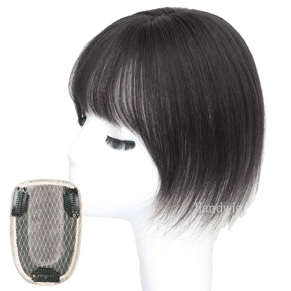 人毛 トップピース ストレート ヘアピース トップカバー 手植え