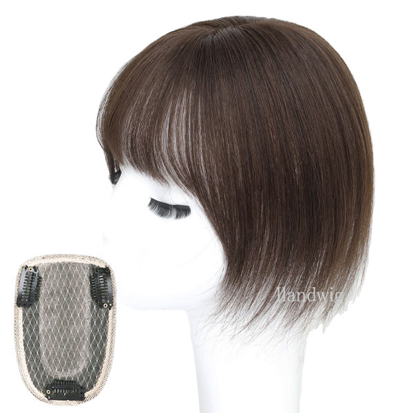 人毛 トップピース ストレート ヘアピース トップカバー 手植え