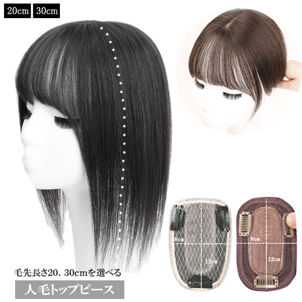 人毛 トップピース ストレート ヘアピース トップカバー 手植え