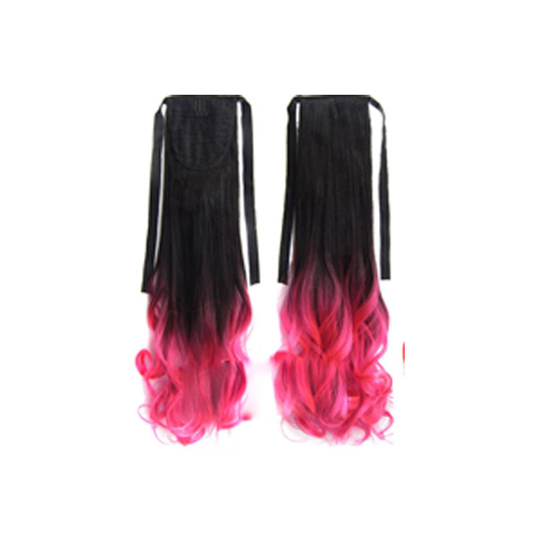 ポイントウィッグ ポニーテール グラデーション カラー リボン式 エクステ カール ストレート  黒 黒髪 耐熱 付け毛 つけ毛 ウイッグ |  | 05