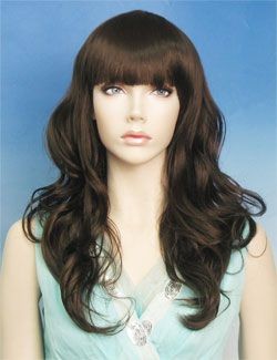 ウィッグ ミディアムウィッグ ぱっつん前髪 パーマ ゆるふわパーマ