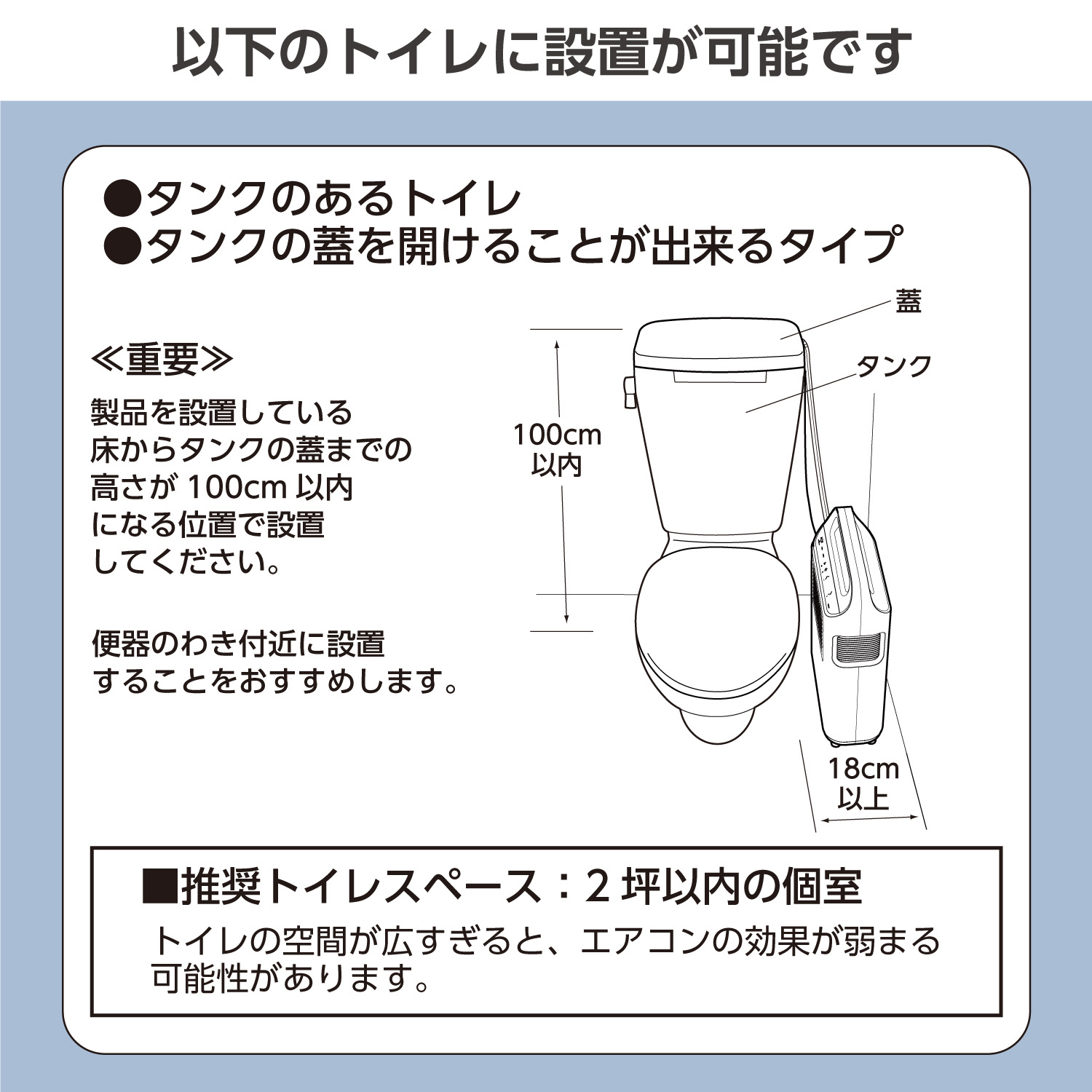 トイレ用冷暖房 トイレ エアコン クーラー 工事不要 室外機なし