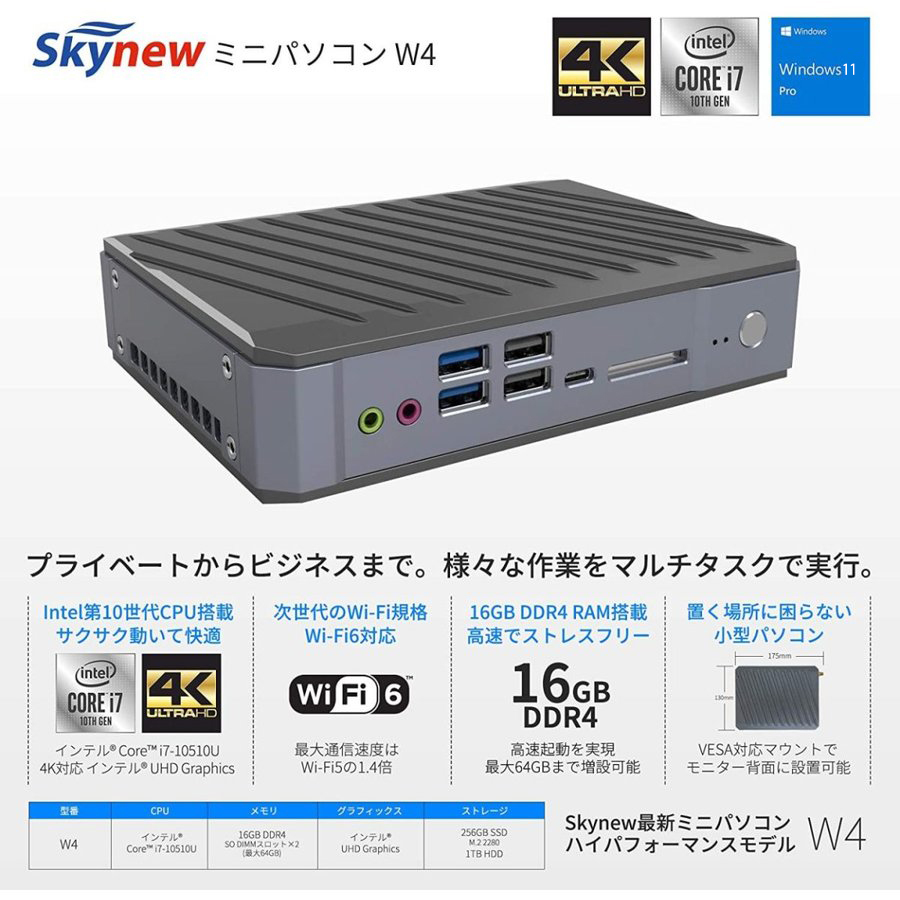 ミニpc デスクトップパソコン 新品 ミニパソコン 小型 windows11 Core