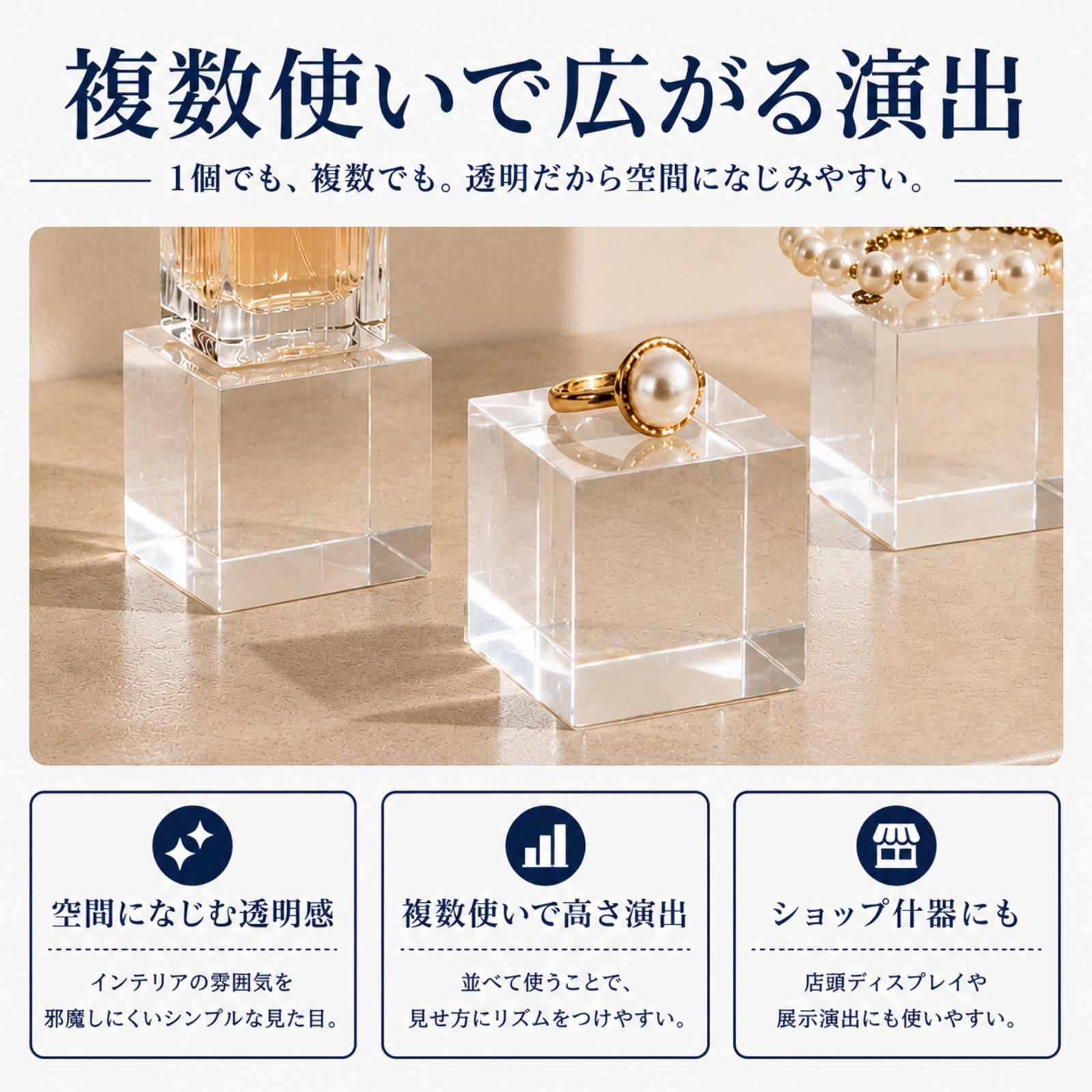 アクリルブロック 40mm×40mm×40mmアクリルステージ ペーパーウェイト