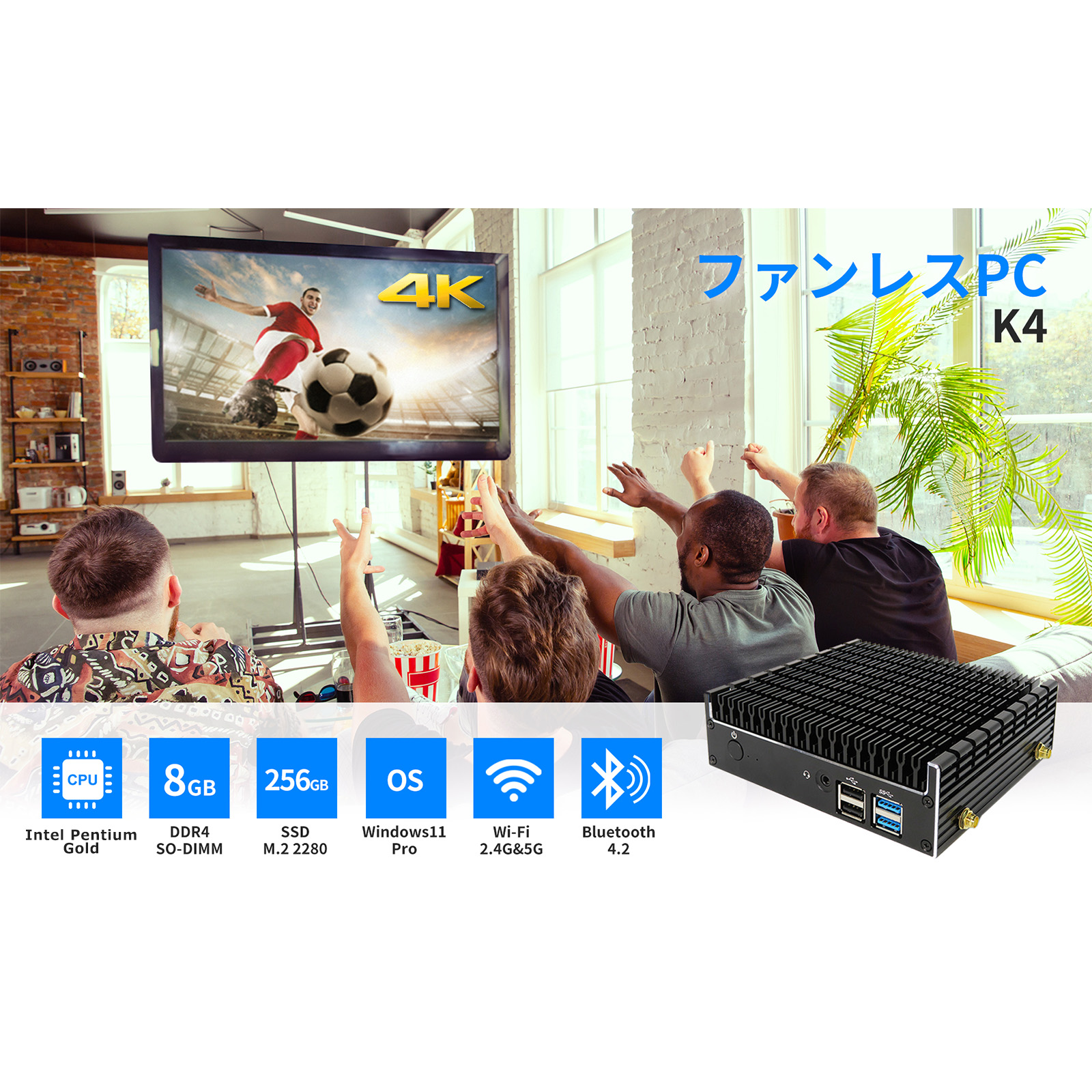 Skynew 小型パソコン ファンレス ミニPC Celeron 4205U / メモリ 8GB