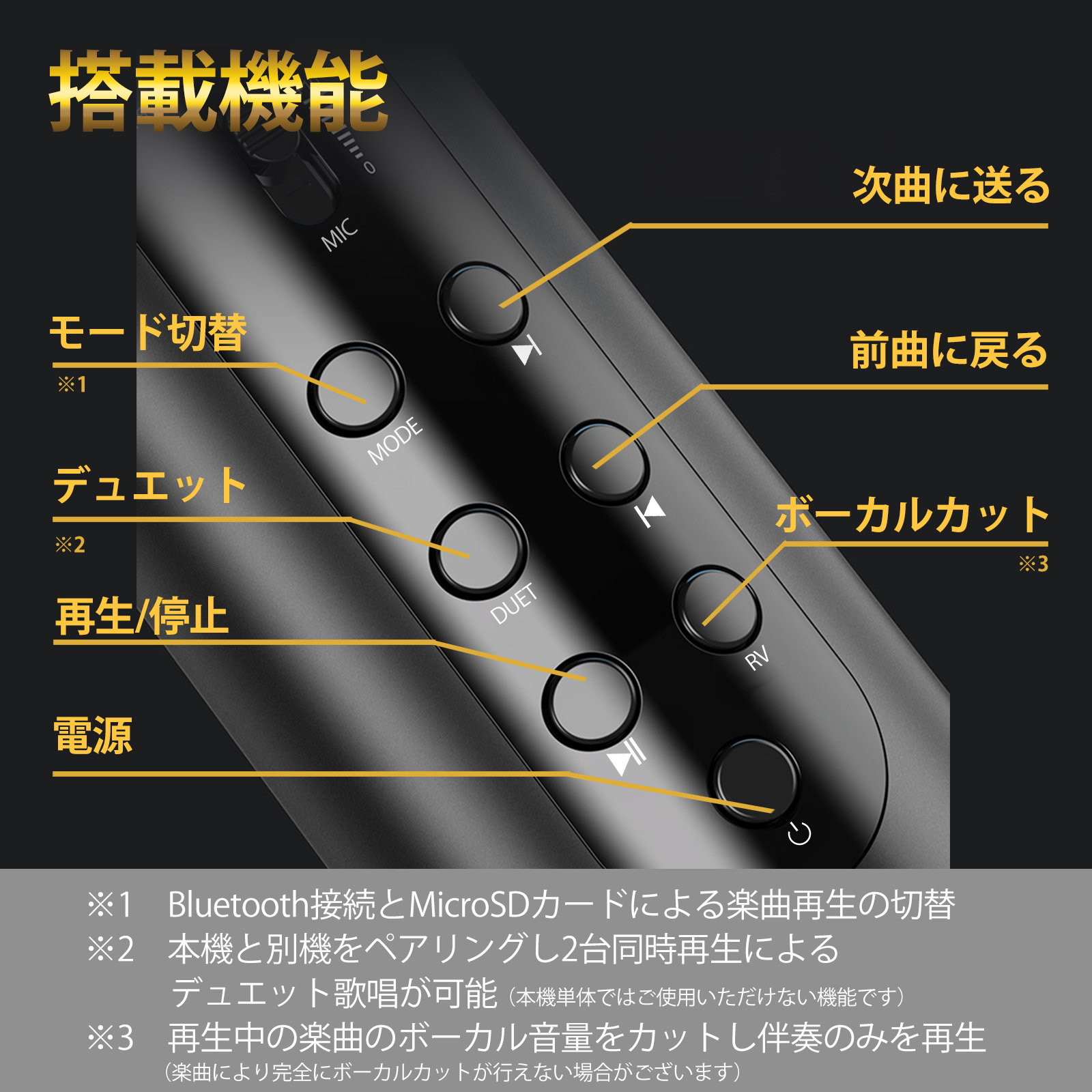 カラオケマイク 家庭用 Bluetooth 高音質 ワイヤレス