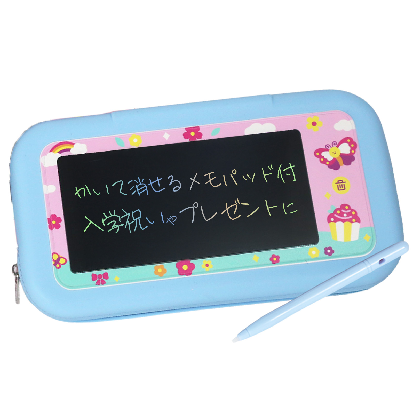 メモパッド付ペンケース 多機能ペンケース 大容量 薄型 小学生 かわいい 筆箱 入学祝い 進級祝い 小学生 女の子 クリスマス プレゼント ピンク ブルー MP |  | 02