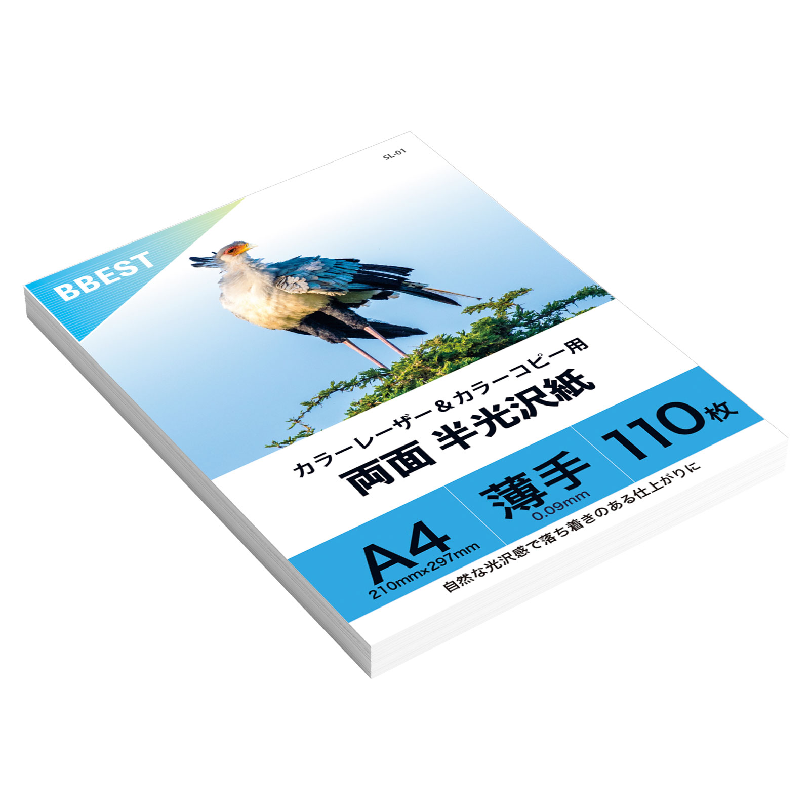 レーザープリンタ用 両面 半光沢紙 A4サイズ 薄手 / 厚手 写真 半光沢