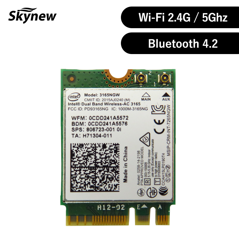 skynew M.2 WIFIモジュール ネットワークカード PCパーツ 2.4G/5Ghz+ Bluetooth 4.2対応 WiFiカード  ワイヤレスカード M.2 WIFI 3165N :wifi-m-02:ビーベストショップ 通販 