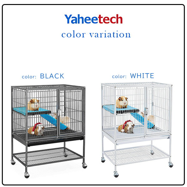Yaheetech 34インチ スモールアニマル ケージ 大型 ペット キャスター