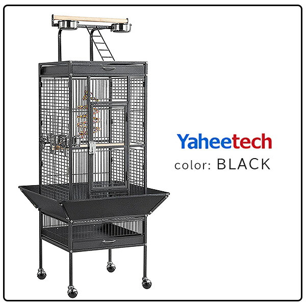 Yaheetech 61インチ パロット バードケージ プレイトップ