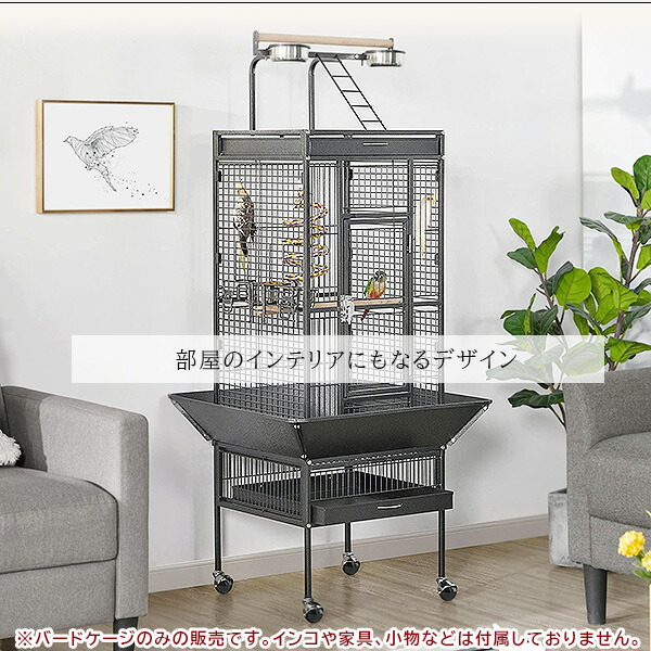 大型黒鳥かご キャスター付き 611467_2.jpg