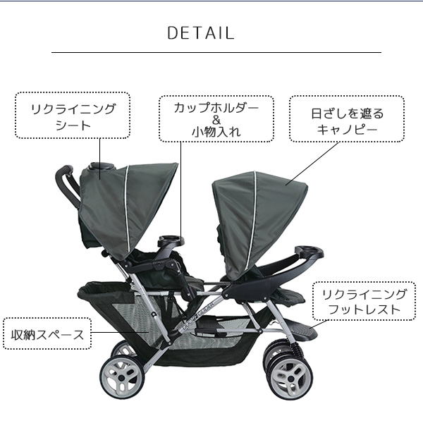 グレコ Ready2Grow 2.0 2人乗り ダブルベビーカー GRACO /お取り寄せ/グレコ Ready2Grow 2.0 ダブル ストローラー