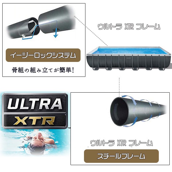 INTECX プール(フィルター、ハシゴ、プールカバー付き)