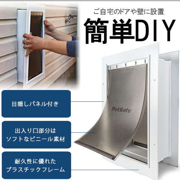 ペットセーフ PetSafe ウォール エントリー ペットドア DIY 大型犬 中型犬 犬 猫 内壁 外壁 厚い壁用