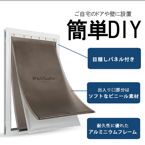 ペットセーフ PetSafe エクストリーム ウェザー アルミニウム ペットドア Mサイズ DIY 中型犬 犬 猫 壁用 ドア用