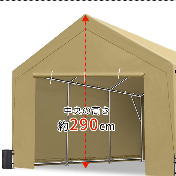 お取り寄せ/Peaktop Outdoor カーポート with サイドウォール 3.6×6m