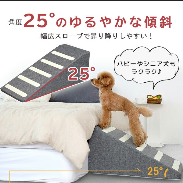 DEOPLLAE スロープ 滑り止め付き ペットスロープ 角度25