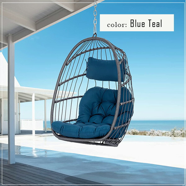 ウィッカー製吊り下げ式バスケット卵型 Brafab ラタン エッグ スイング チェア 1人掛け エッグチェア たまご型