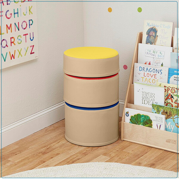 お取り寄せ/ECR4Kids ソフトゾーン カラフル スツール 3セット 子供用
