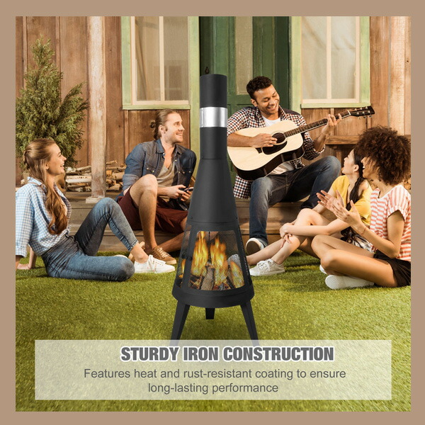 CARSTY アウトドア ウッド バーニング チミニア ファイヤーピット