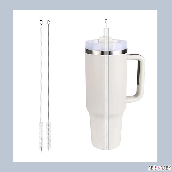 銀製　ストロースプーン　6本セット　掃除用ブラシ付き THERMOS（サーモス） /ゆうパケット対応/ストロー 洗浄ブラシ ブラシ