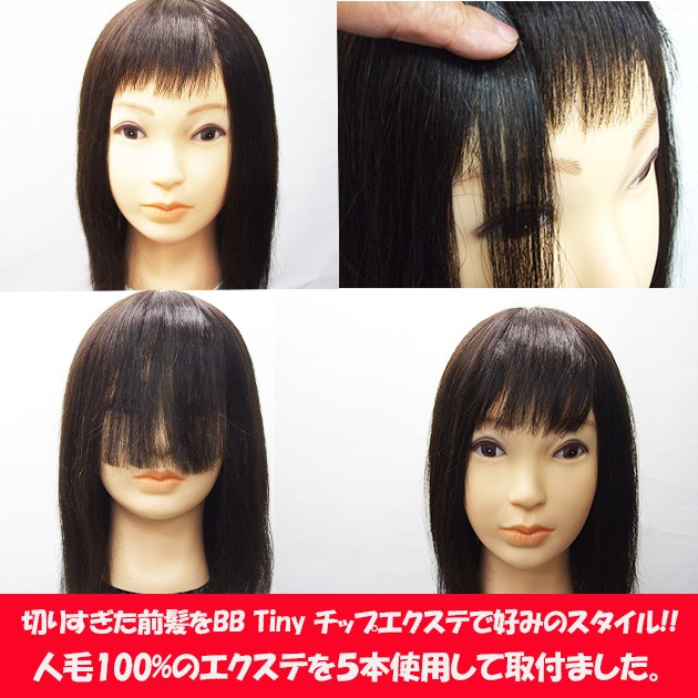 人毛チップ 人毛エクステ 前髪 ワンタッチ】見えない(極小) nano