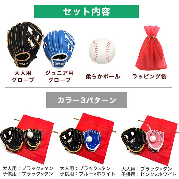 親子で今すぐキャッチボール 親子グローブセット 柔らかボール