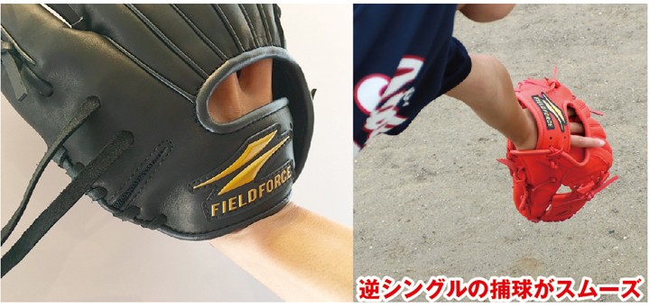 FIELD FORCE 上手くなるジュニア用グローブ 手を包み込む革質と