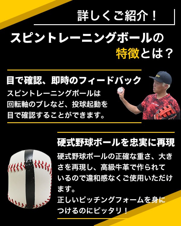 レビューで6ヶ月保証 野球 練習 スピントレーニングボール 4シーム