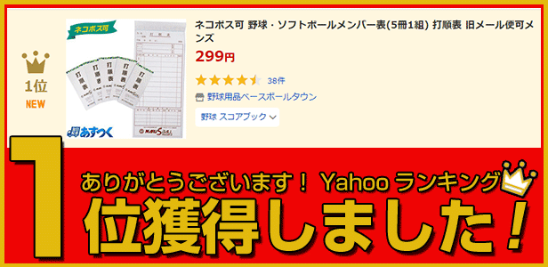 野球 メンバー表 野球 ソフトボール 5冊1組 打順表 半額 メール便可 野球