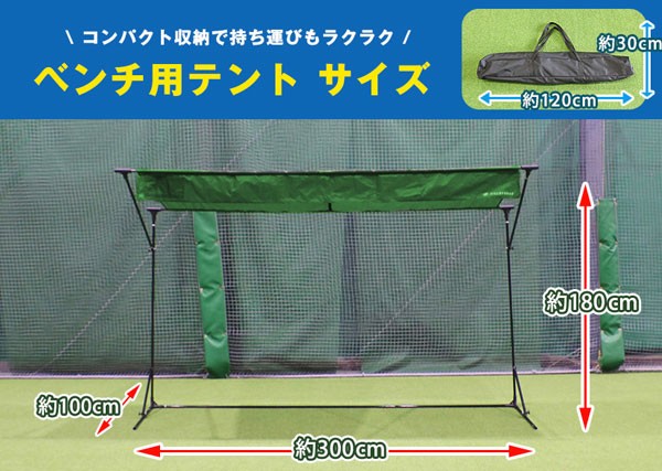 2段までネームプリント無料 野球 ベンチ用折りたたみテント 3m×1.8m UVカット 耐水・防水 組立式 収納バッグ付 ペグ固定 FBTT-3018  フィールドフォース :ff-fbtt-3018:野球用品ベースボールタウン - 通販 - Yahoo!ショッピング