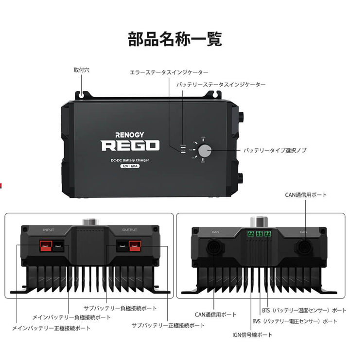 RENOGY（レノジー） RENOGY REGOシリーズ 走行充電器12V 60A Bluetooth