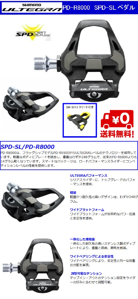 SHIMANO ULTEGRA （シマノ アルテグラ）PD-R8000 SPD-SLペダル (SM 