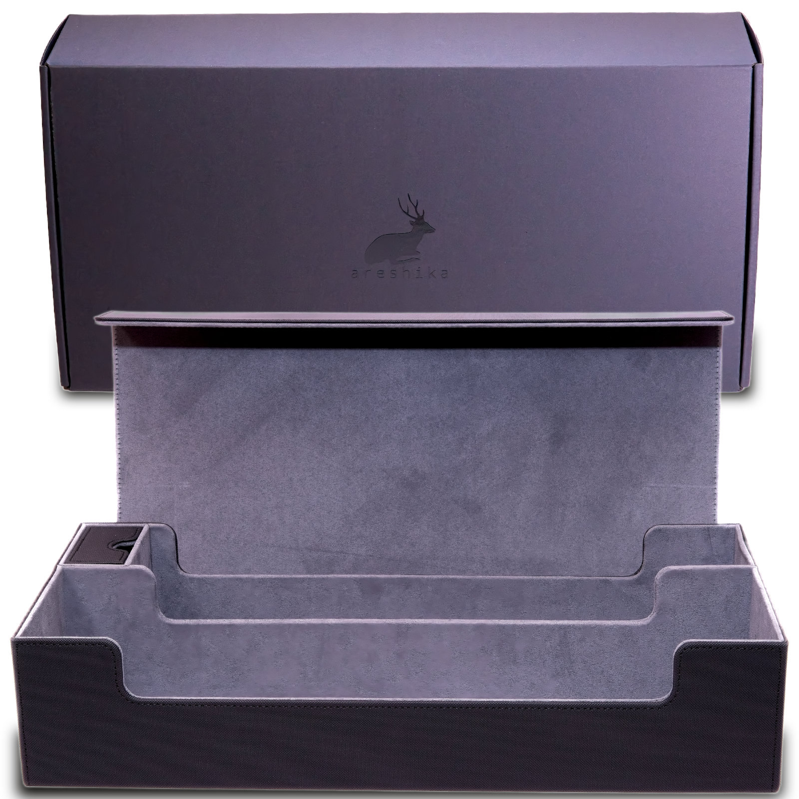 【外箱も収納に使える】アレシカ TCGフォートレス 大容量 デッキケース レザー ポケモンカード ワンピースカード 等の トレカ 収納に 革 合皮 |  | 01