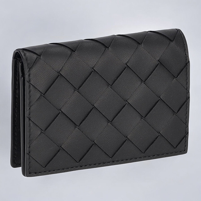 ボッテガ・ヴェネタ 名刺入れ メンズ ブランド BOTTEGA VENETA イントレチャート レザー 593115 V3UH2 8803 ブラック 593115-v3uh2-8803-a.jpg
