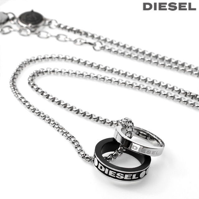 DIESEL（ディーゼル） ネックレス ステンレススチール ダブルリング