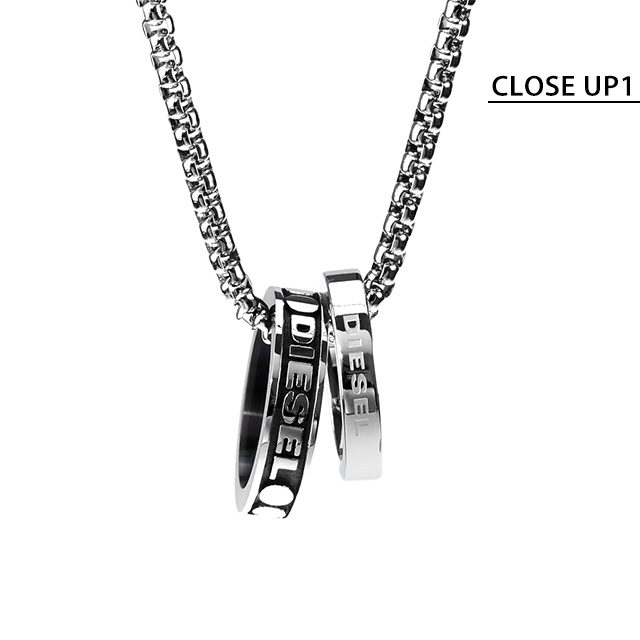 DIESEL（ディーゼル） ネックレス ステンレススチール ダブルリング