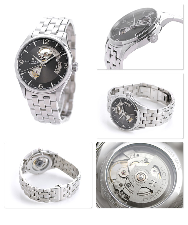 送料無料 ハミルトン 時計 ジャズマスター オープンハート オート 自動巻き メンズ 腕時計 H32705181 HAMILTON グレー 【C1411657226】(49368円)