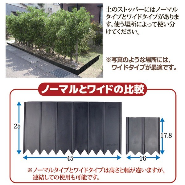 土のストッパー/土留め 〔ワイドタイプ 2枚組〕 樹脂製 カット可 日本製 〔ガーデニング用品 庭いじり 園芸〕  :ds-1947810:幸せの生活雑貨店 - 通販 - Yahoo!ショッピング