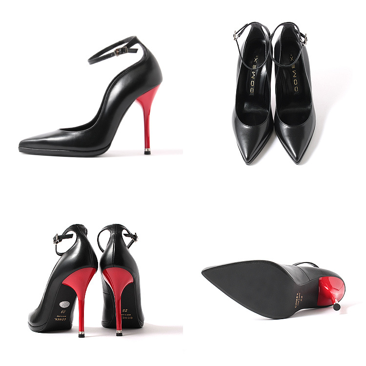 【新品】COMEX パンプス スクエアトゥ ピンヒール ハイヒール 22cm 黒 COMEX（コメックス） パンプス ハイヒール ポインテッドトゥ アンクル